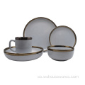 Set de cena de stoneware de vajilla de cerámica de cerámica esmaltada